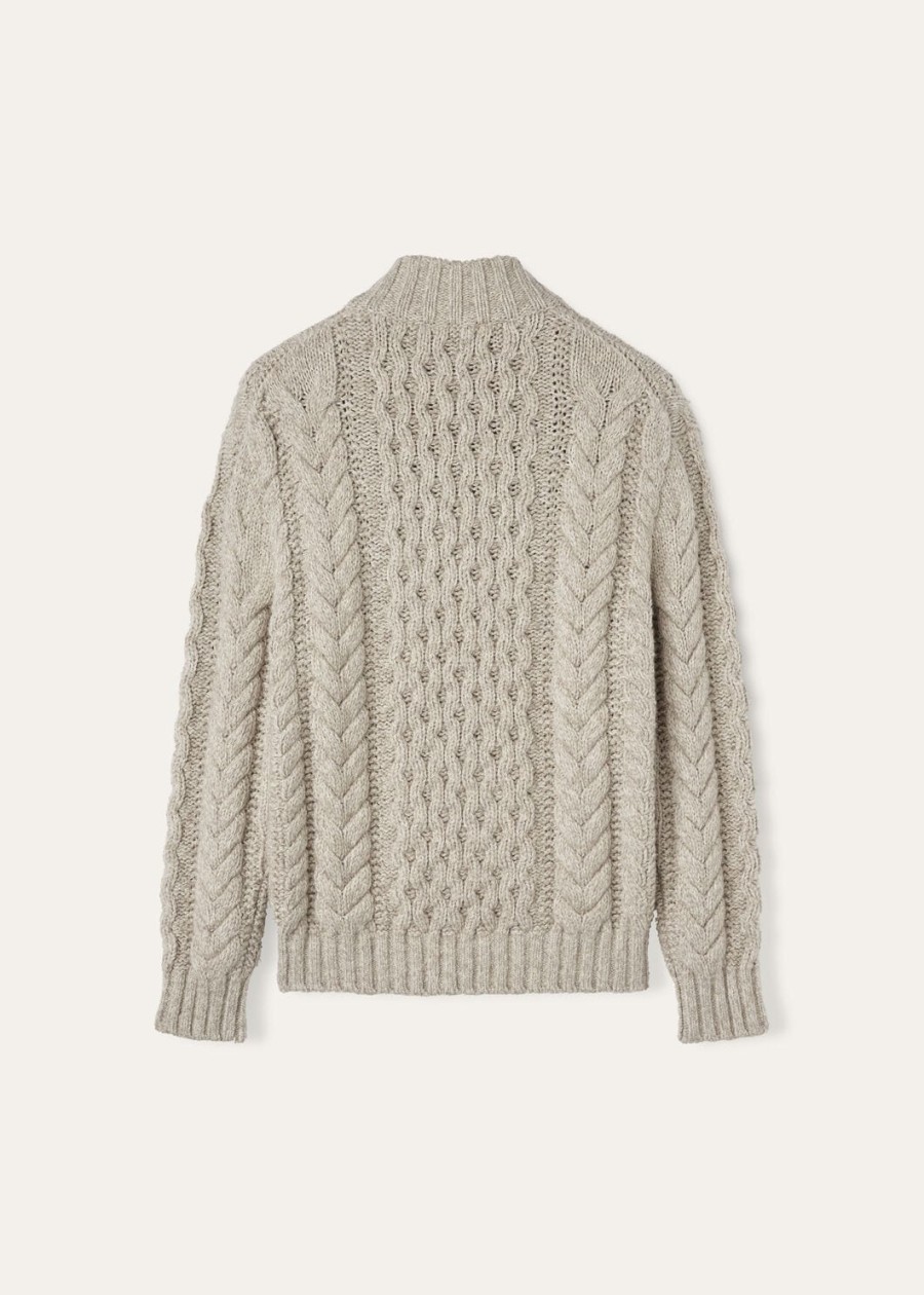 valduggia cashmere garden sand trui met halve hals