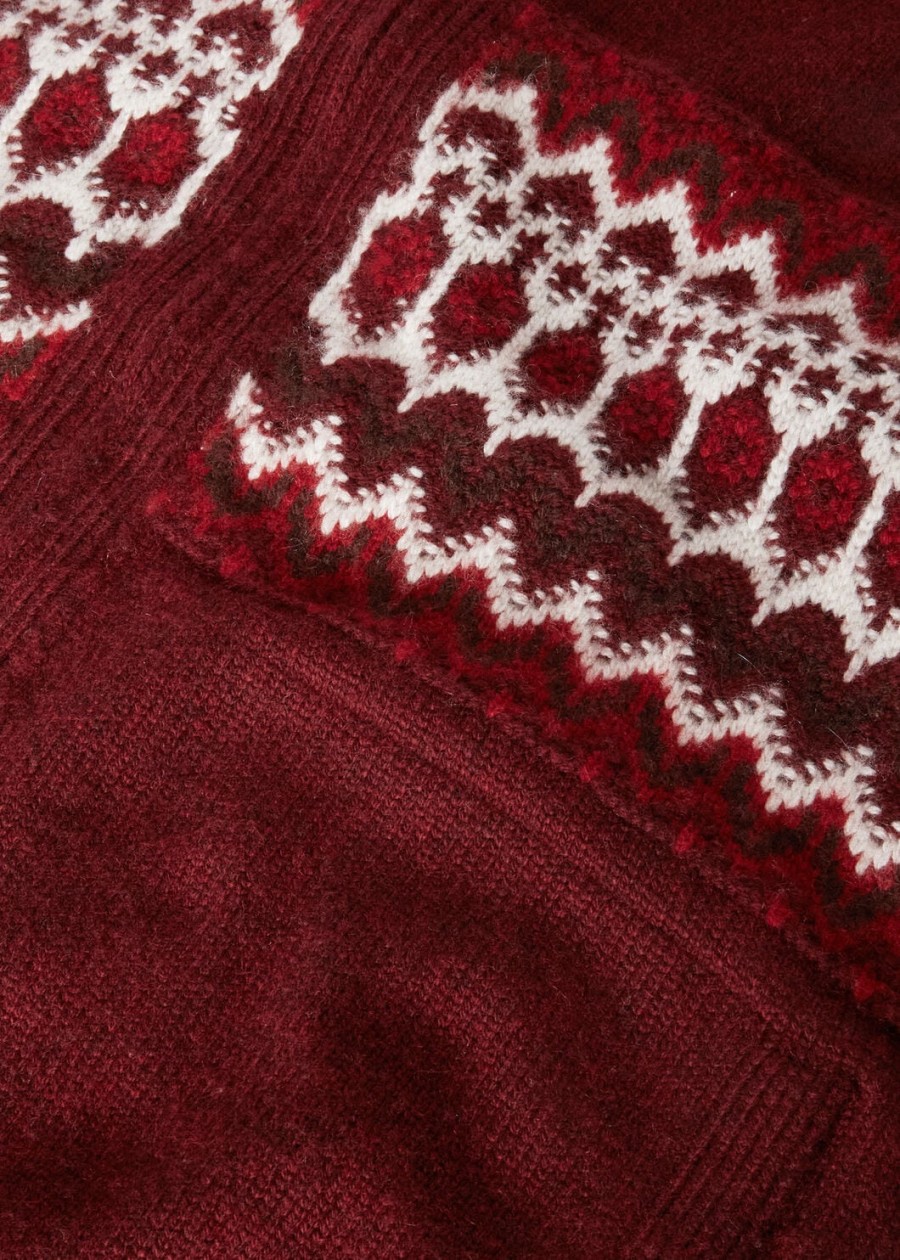 alpe pile bomber kasjmier trui bordeaux melangefel karmijnrood