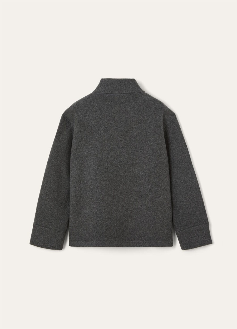 venenza-sweatshirt met colkraag gemaakt van zuivere kasjmierwol in de kleur embers grey.