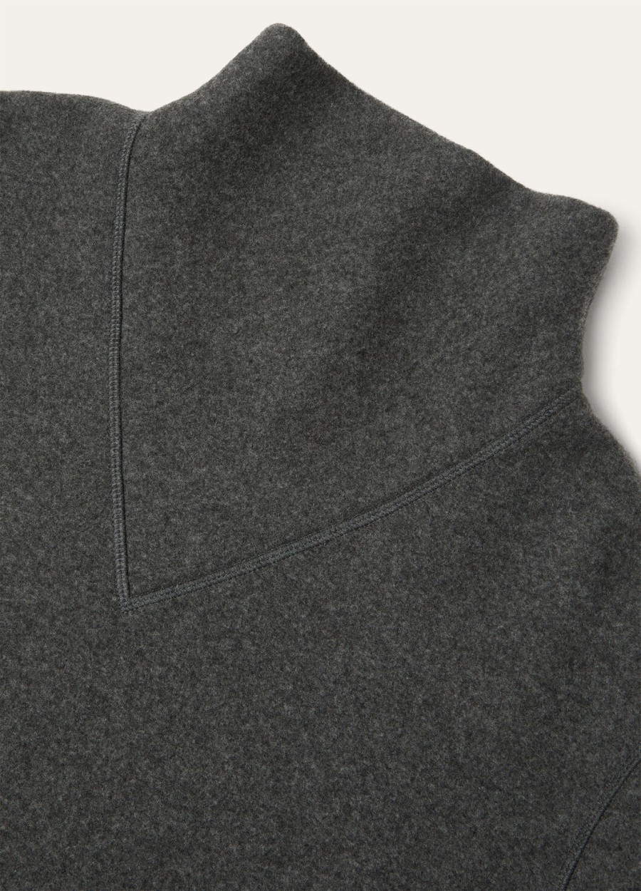 venenza-sweatshirt met colkraag gemaakt van zuivere kasjmierwol in de kleur embers grey.