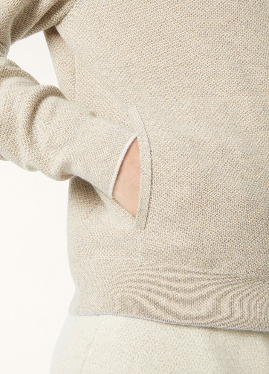 varallo baby cashmere hooded bomber jacket magnolia petale