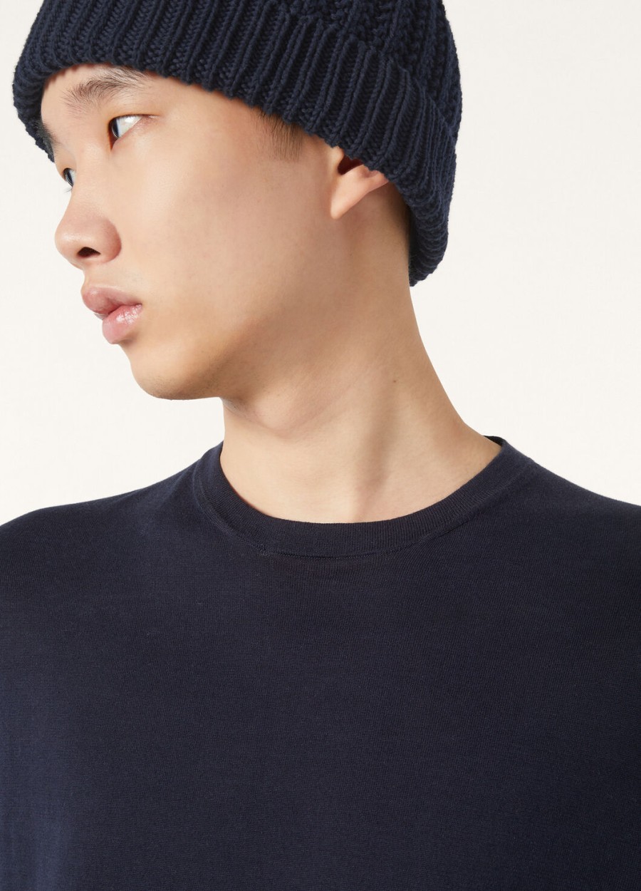 ice wish crewneck katoen marineblauw