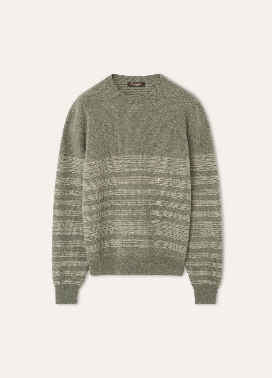 oggebbio crewneck katoen scheerwol salie thee