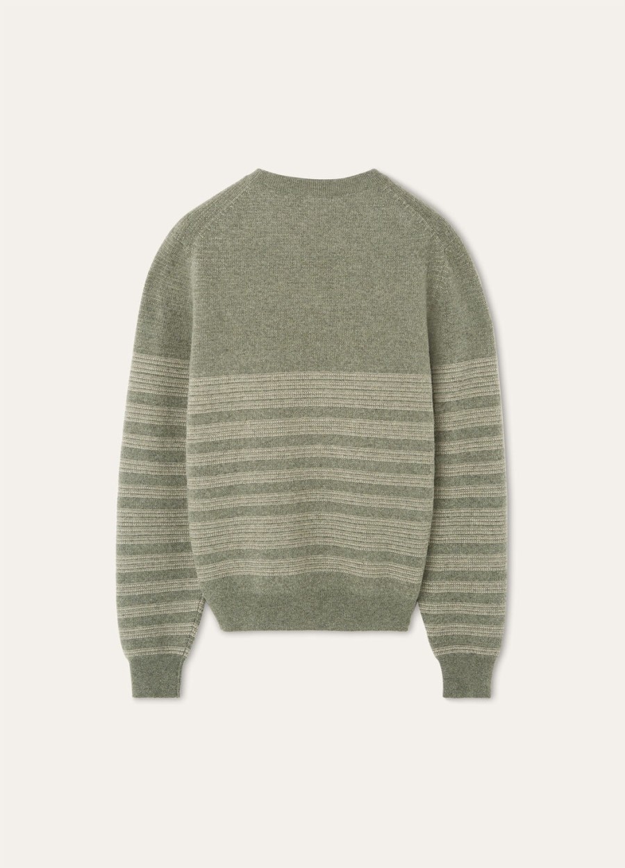 oggebbio crewneck katoen scheerwol salie thee