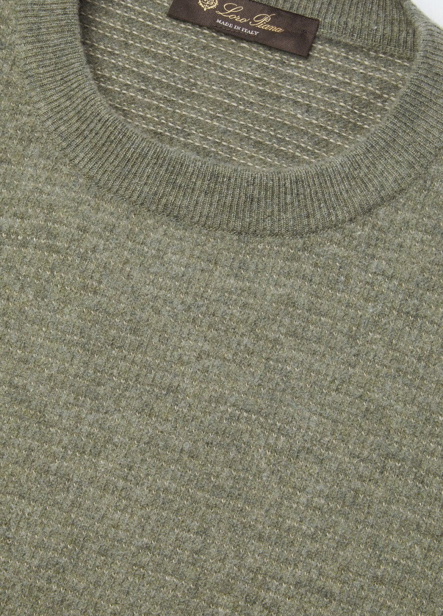 oggebbio crewneck katoen scheerwol salie thee