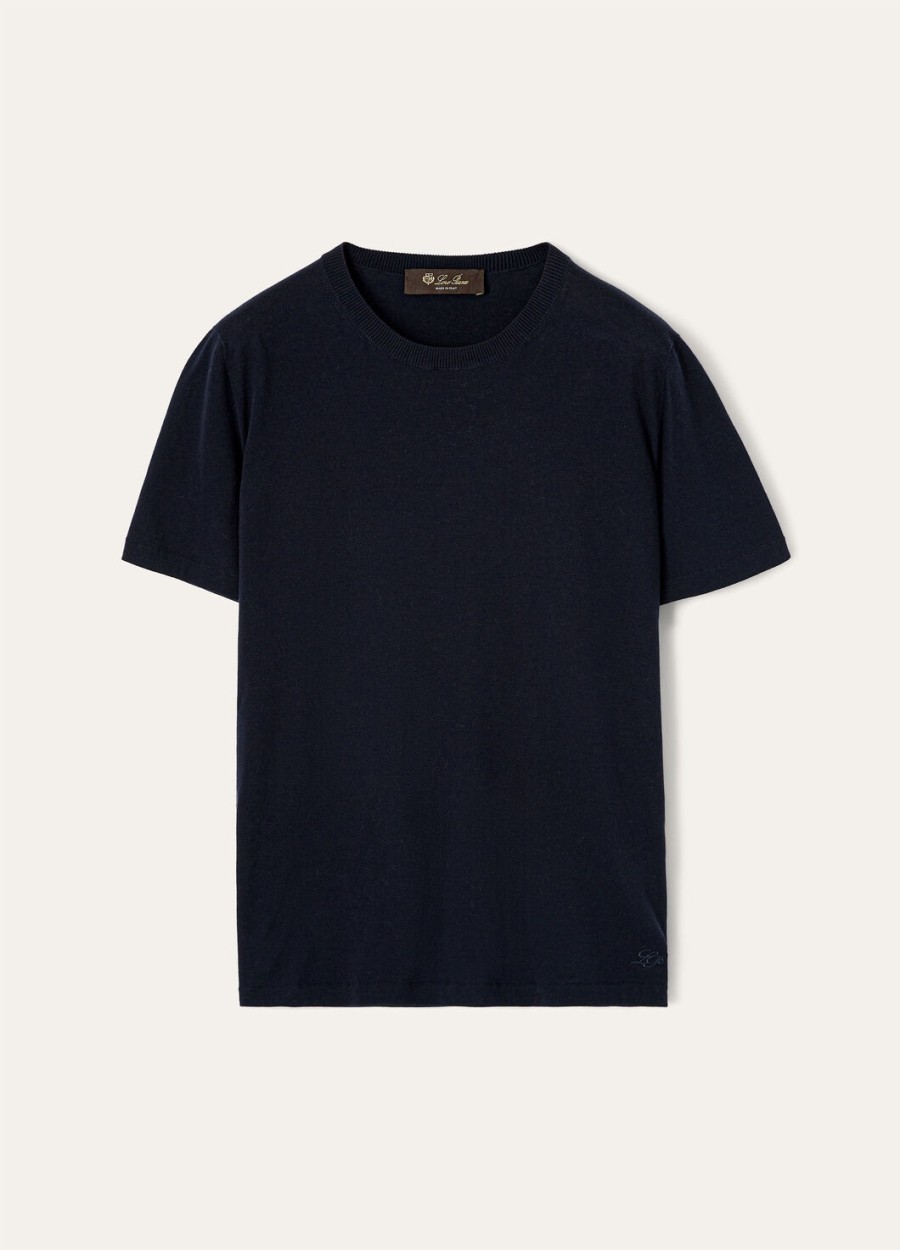 angera crewneck katoen marineblauw