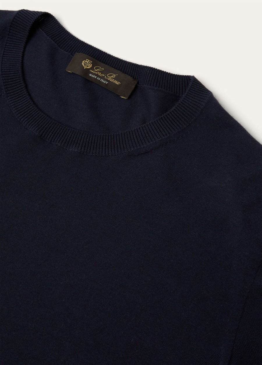 angera crewneck katoen marineblauw