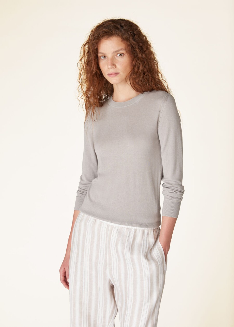 neo piuma crewneck cashmere azure greydenim blue