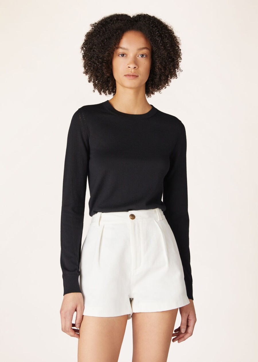 neo piuma crewneck kasjmier zwart