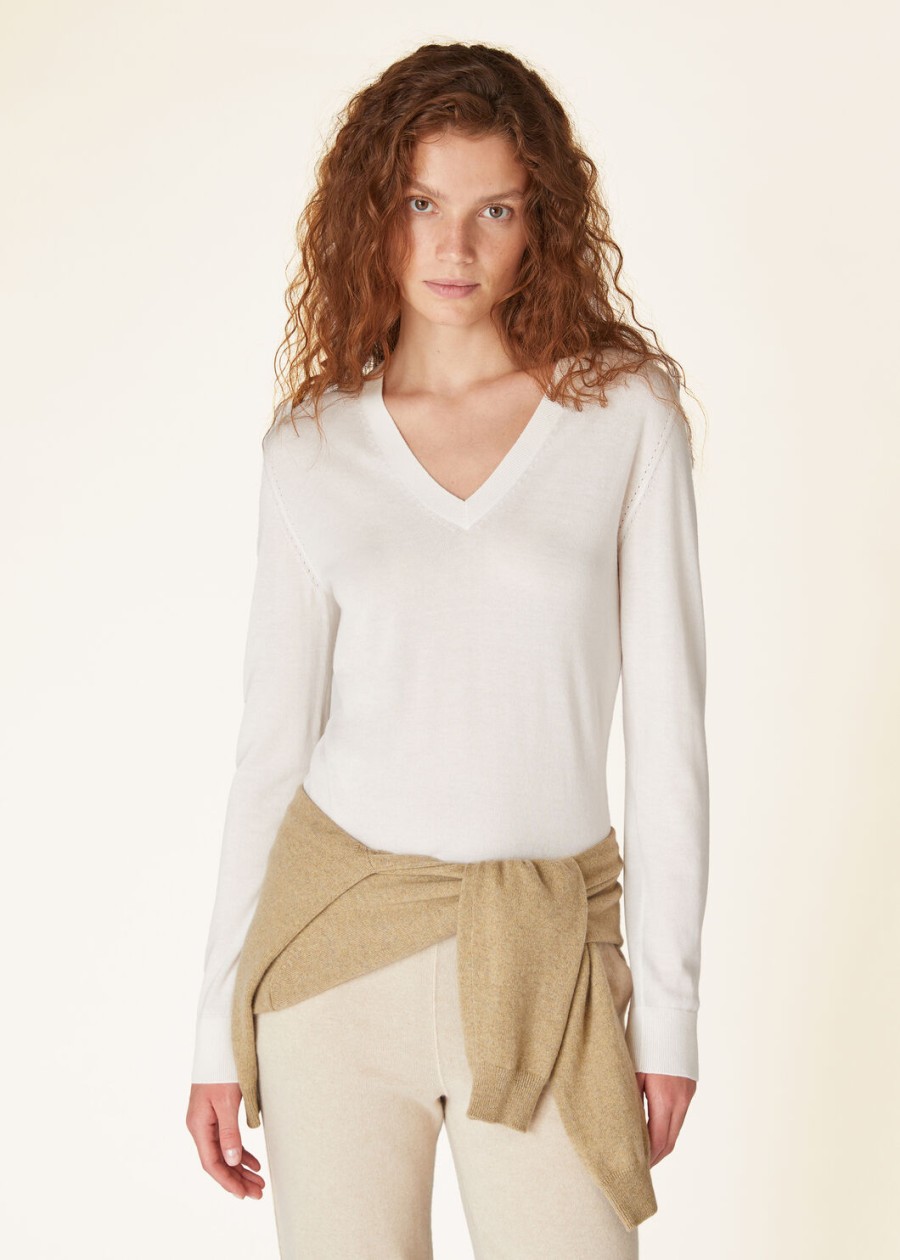 nieuwe piuma v-deck cashmere white