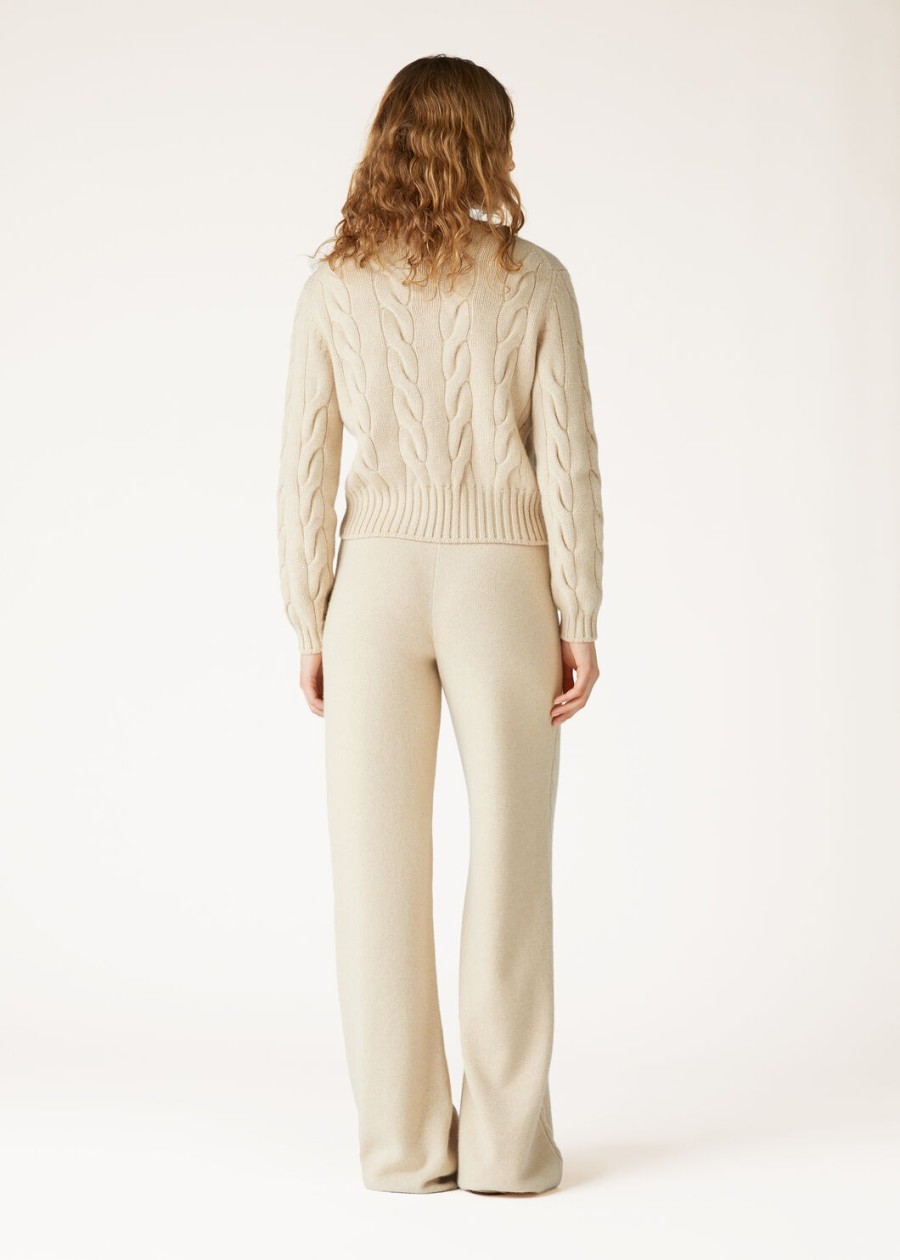 napier crewneck baby cashmere coarsehair cream cashmere melange