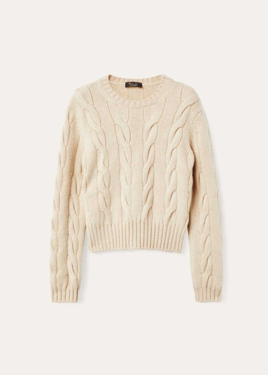 napier crewneck baby cashmere coarsehair cream cashmere melange
