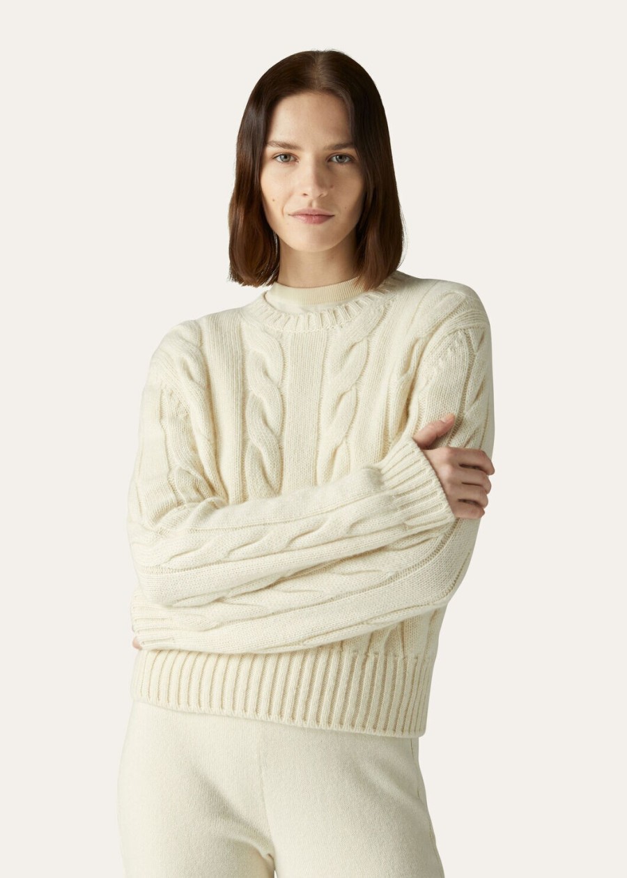 napier crewneck baby cashmere coarsehair white snow