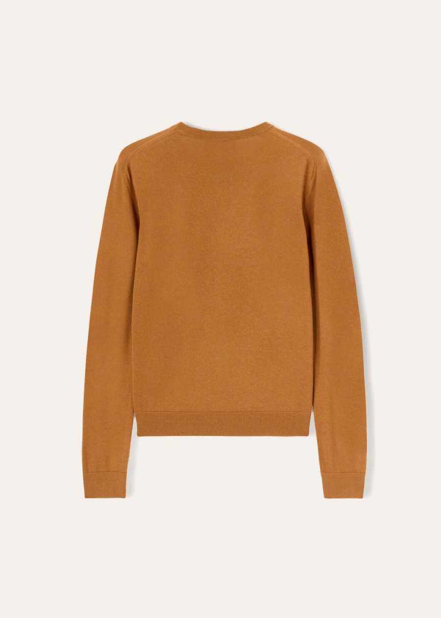 vicuña met ronde hals naturel donker vicuña