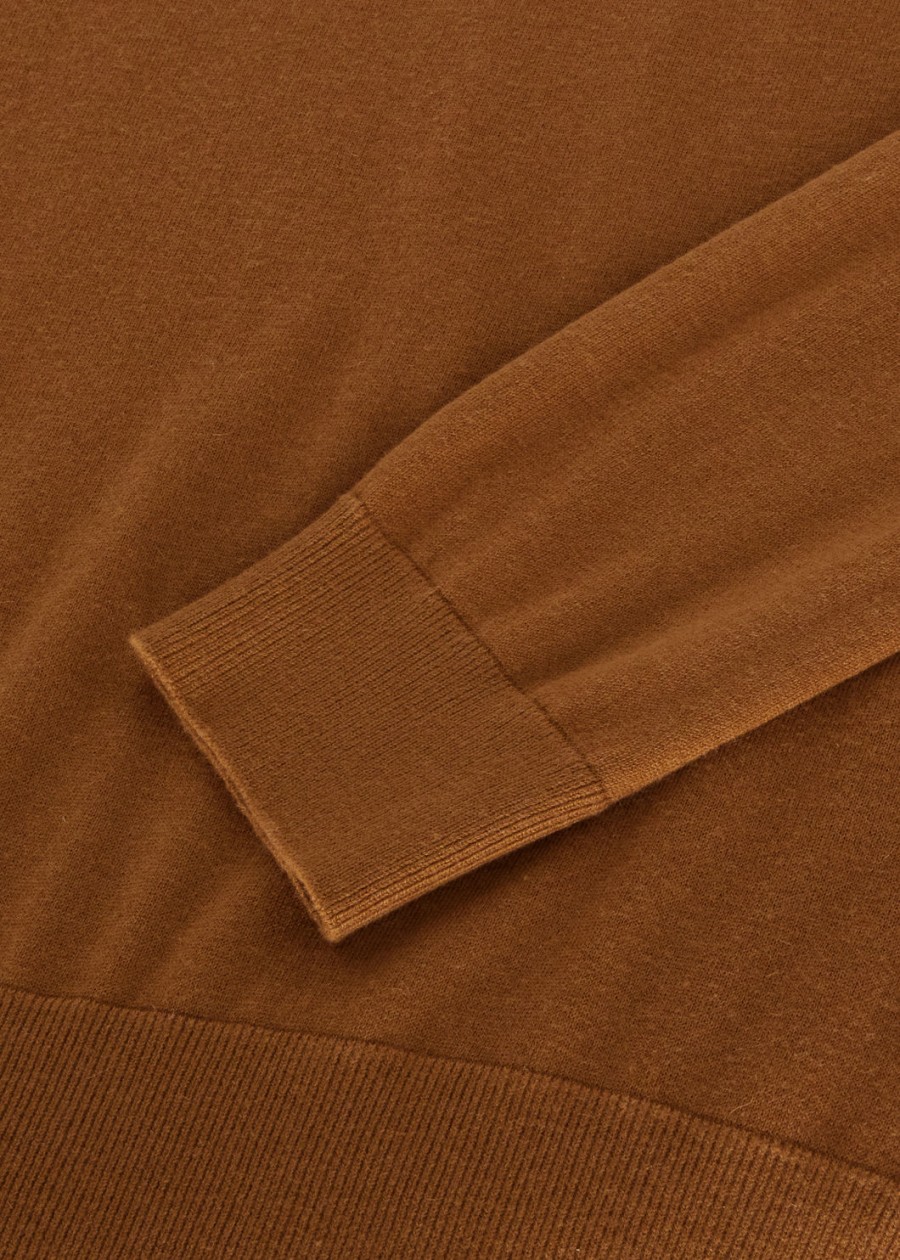 vicuña met ronde hals naturel donker vicuña