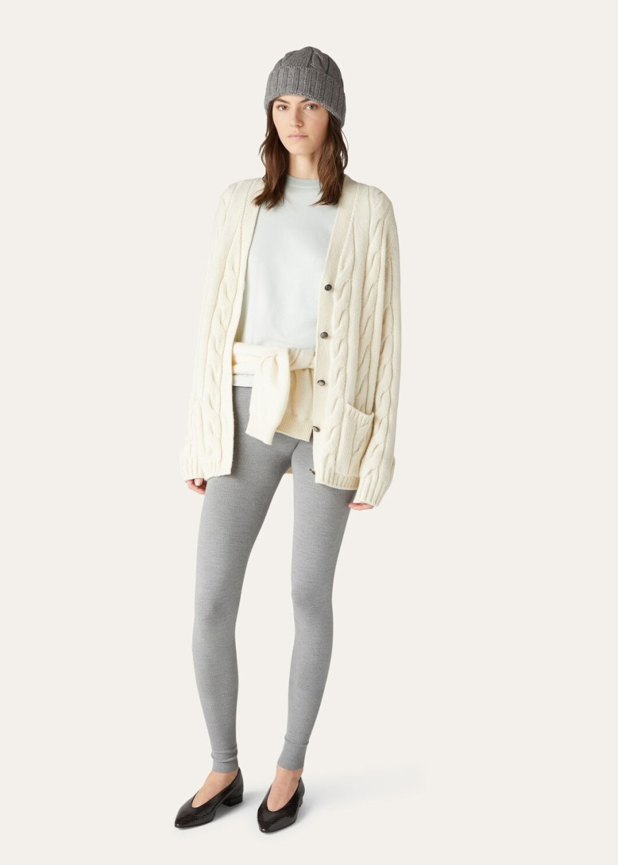 napier cardigan baby cashmere coarsehair white snow