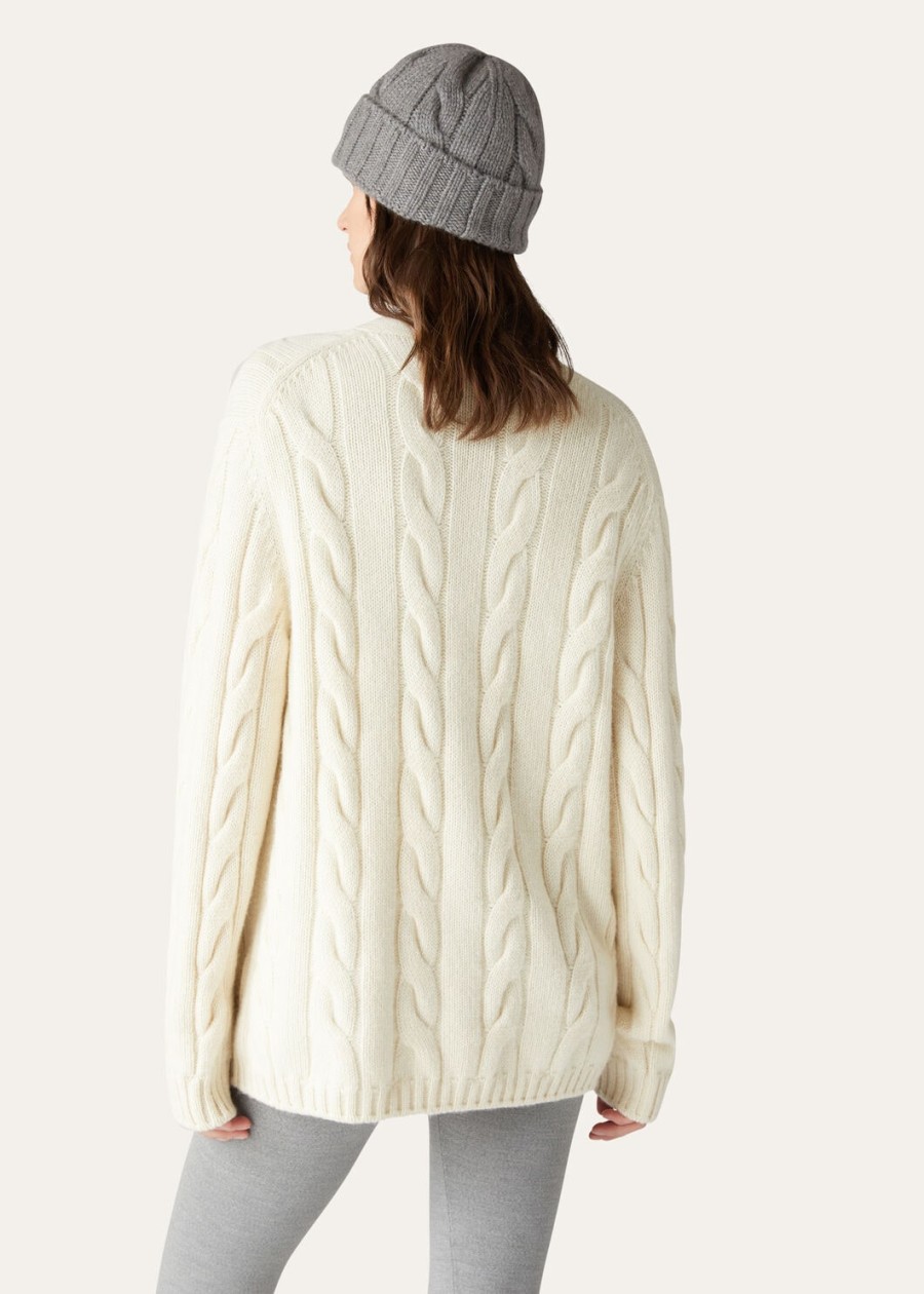 napier cardigan baby cashmere coarsehair white snow