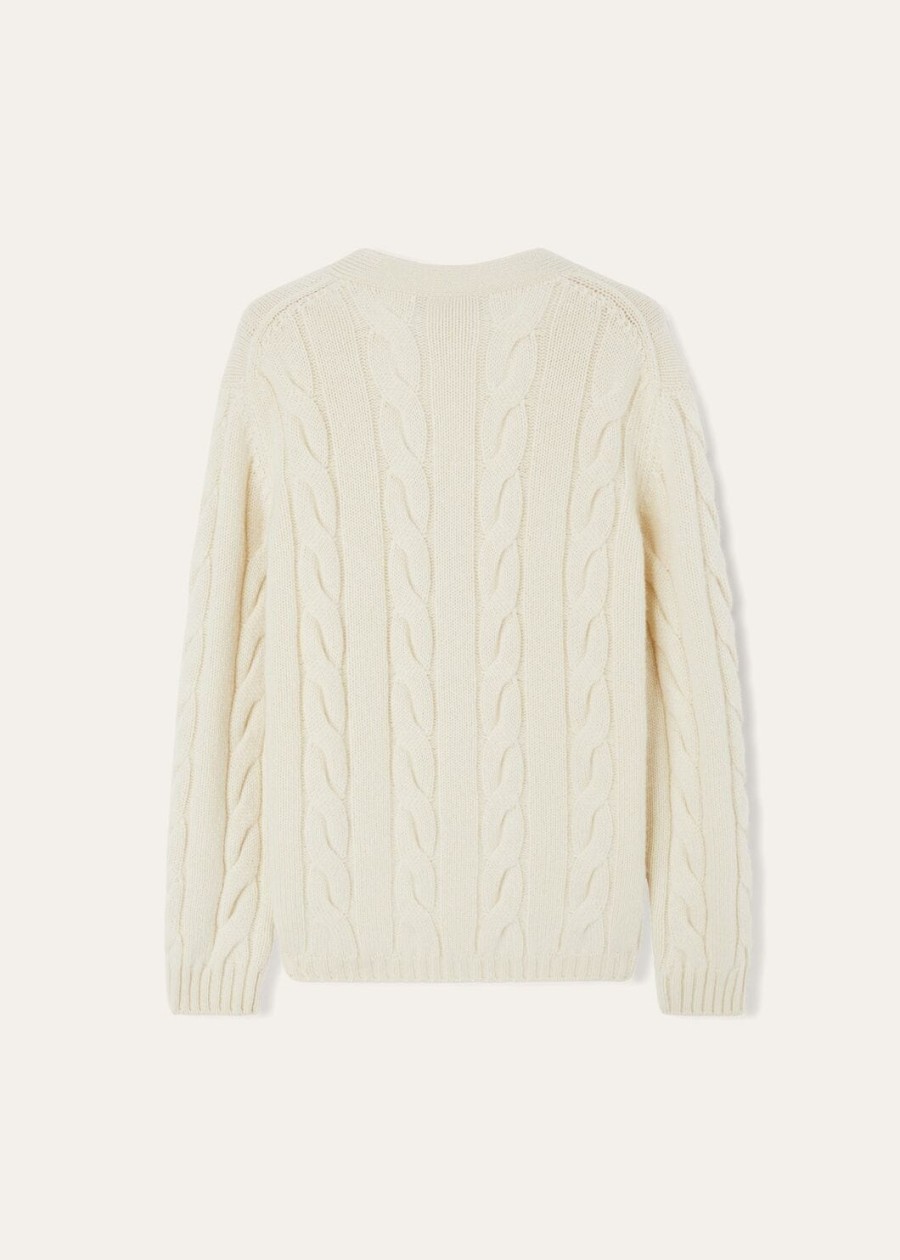 napier cardigan baby cashmere coarsehair white snow