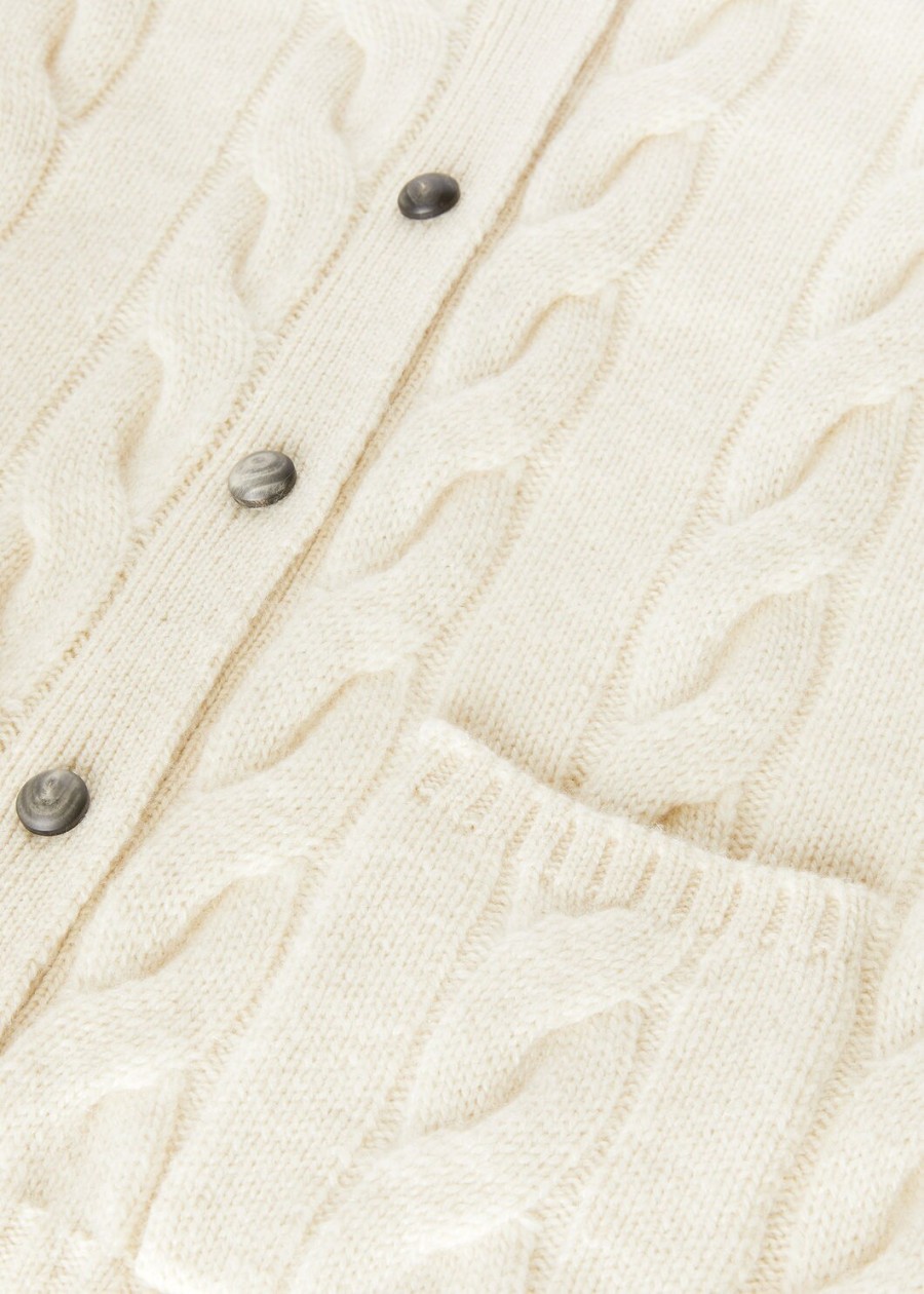 napier cardigan baby cashmere coarsehair white snow