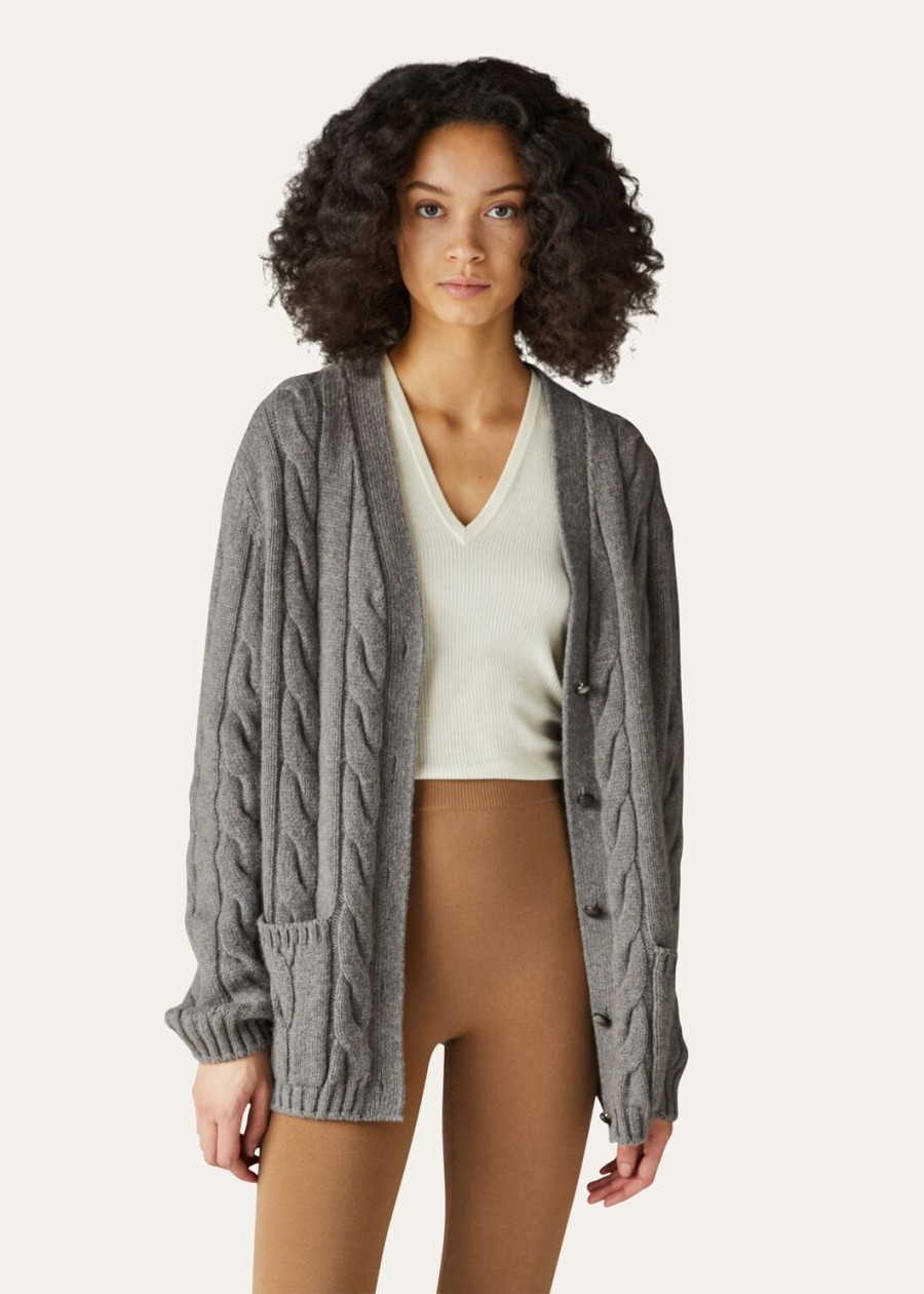 napier cardigan baby cashmere coarsehair cayenne melangenorth sea