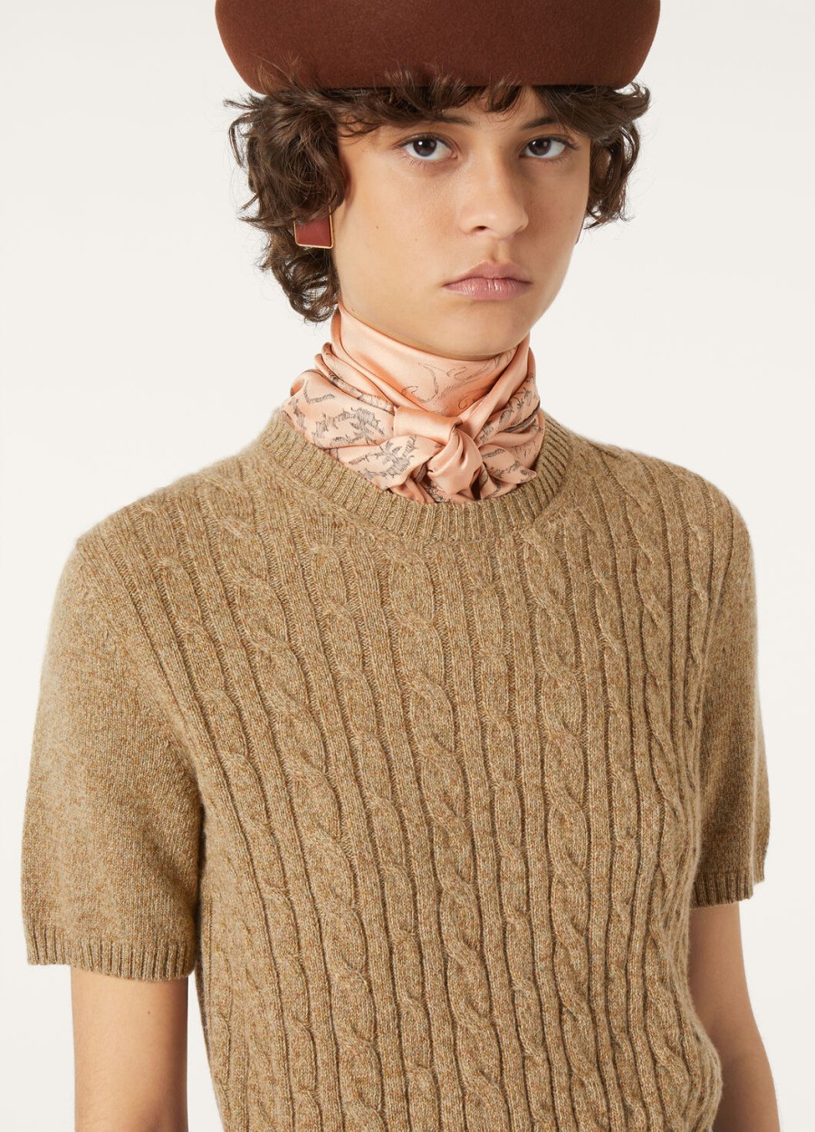 treccia crewneck baby cashmere rauwe honing melangerosemary infused