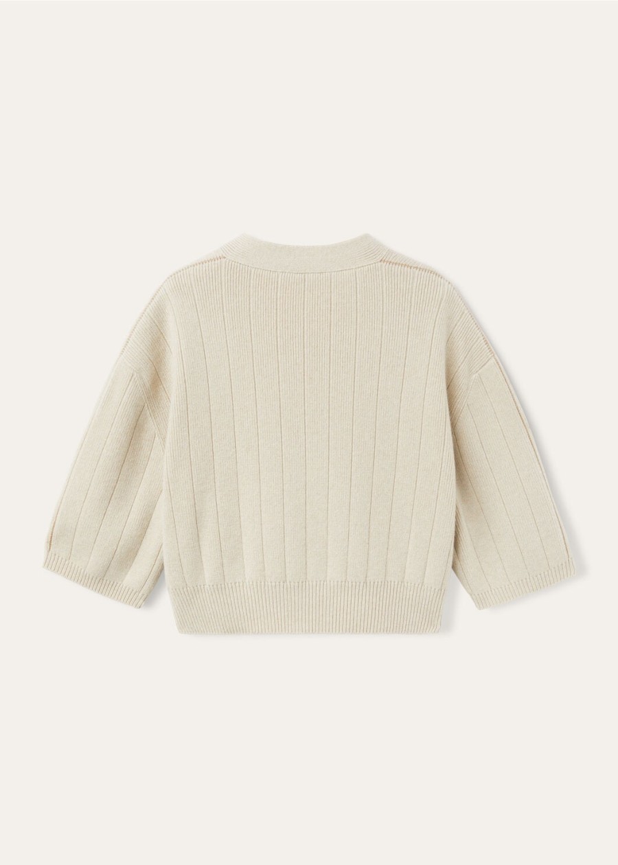 cervatto baby cashmere cardigan ivory lace melangenutmeg see melange