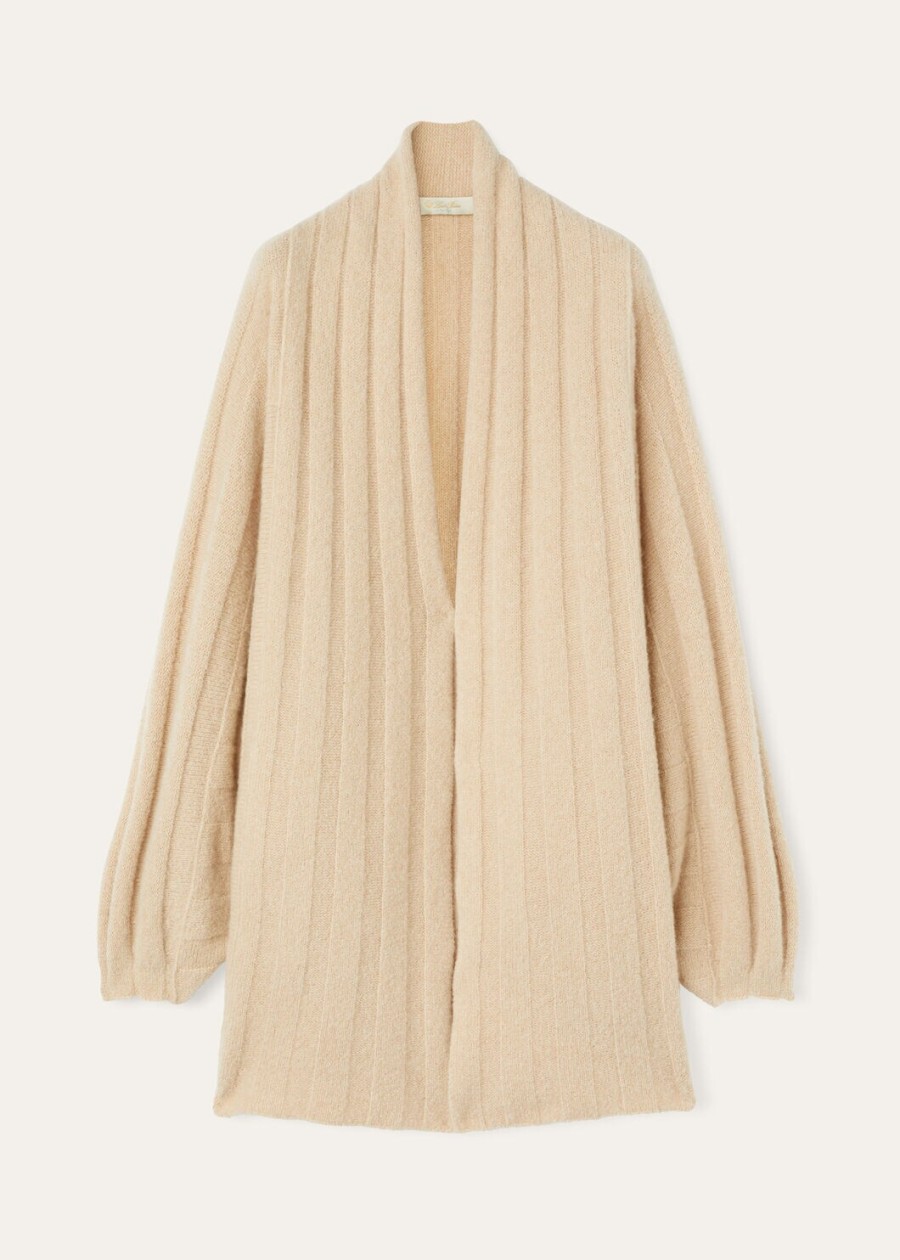 coconvormig vest van zijde en kasjmier sunset sienna