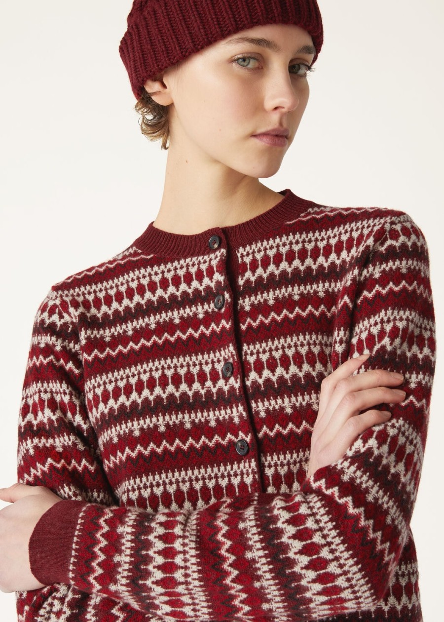 alpe pile cardigan kasjmier weathering steelcandy apple red