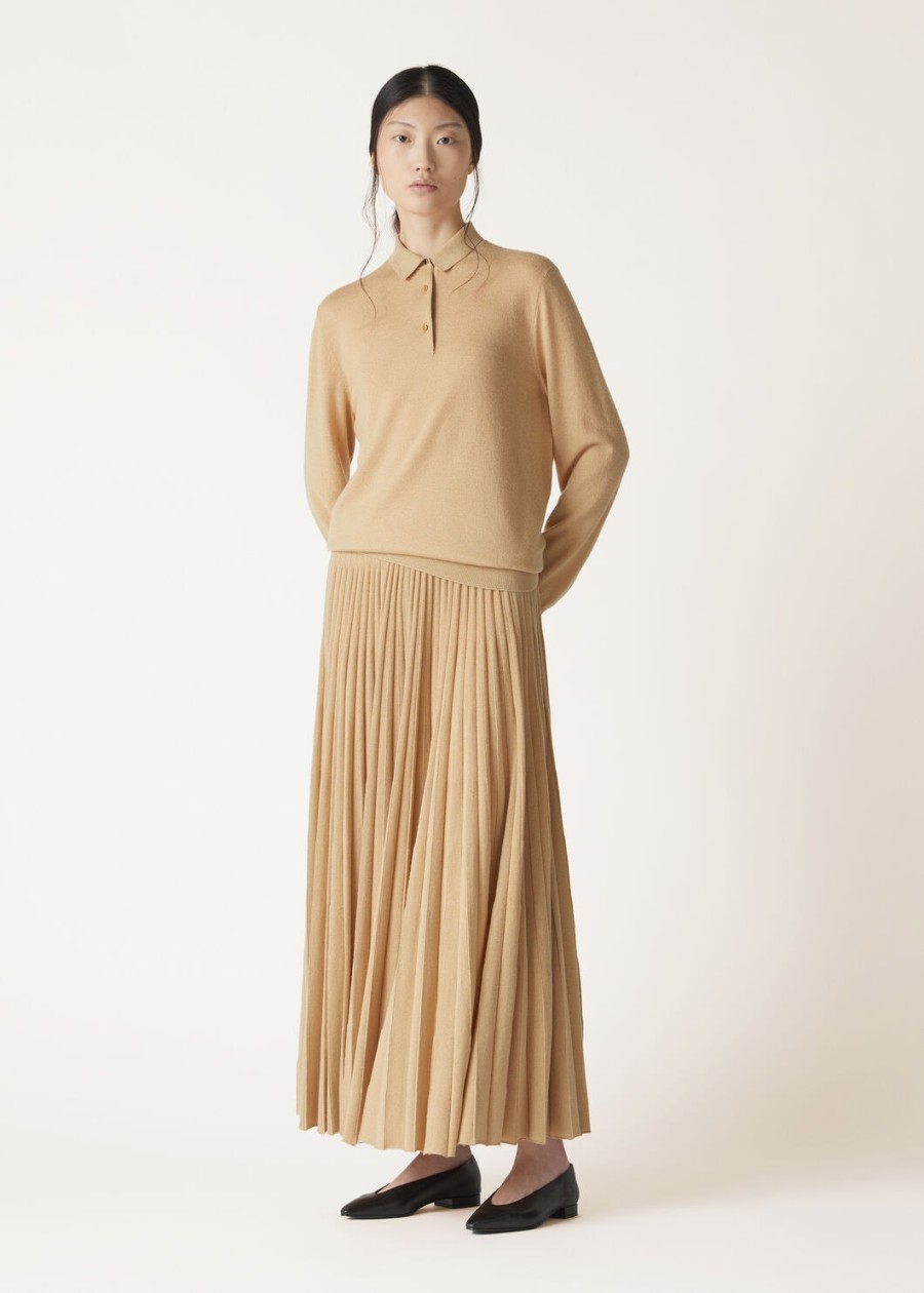 firefly cashmere clear gold polo t-shirt
