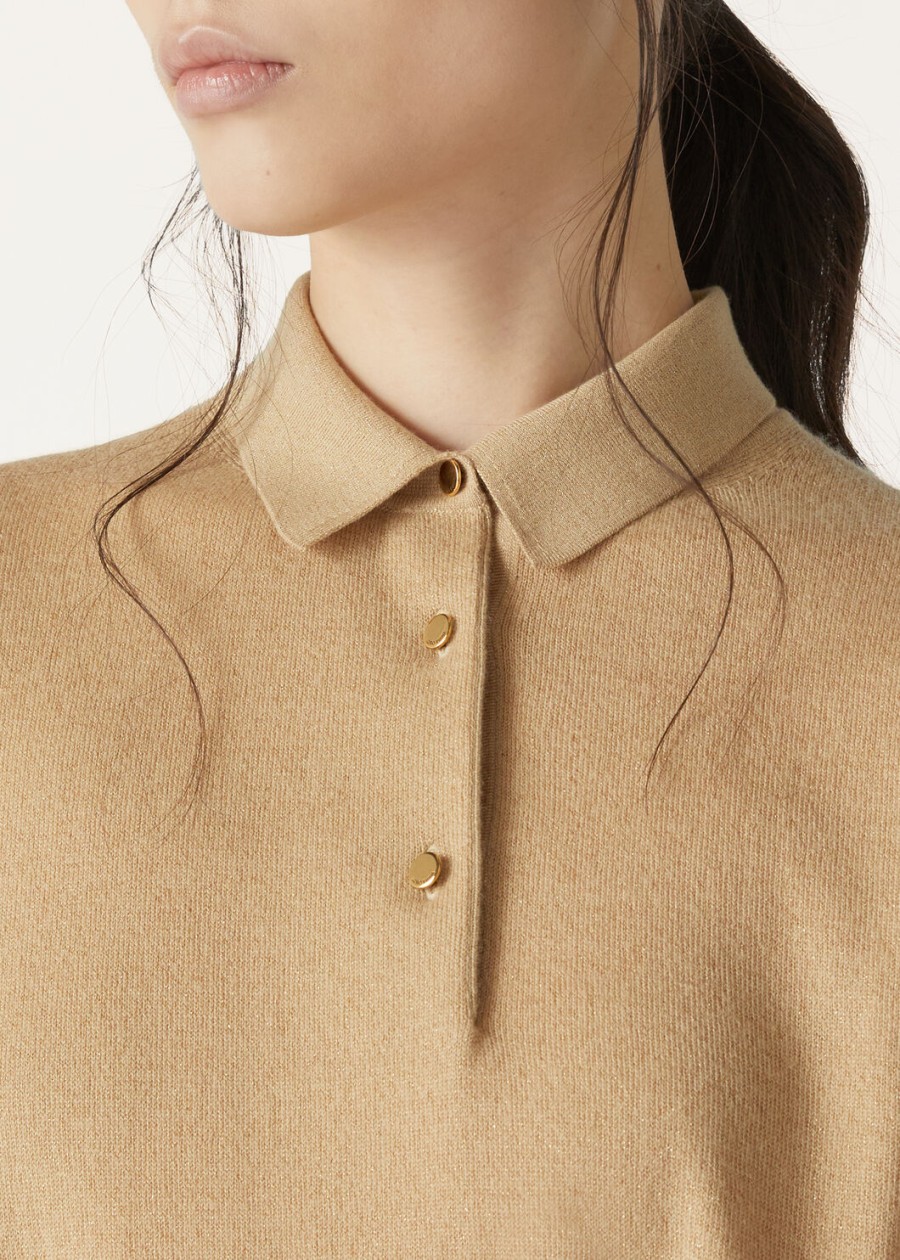 firefly cashmere clear gold polo t-shirt
