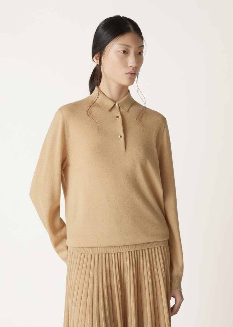 firefly cashmere clear gold polo t-shirt