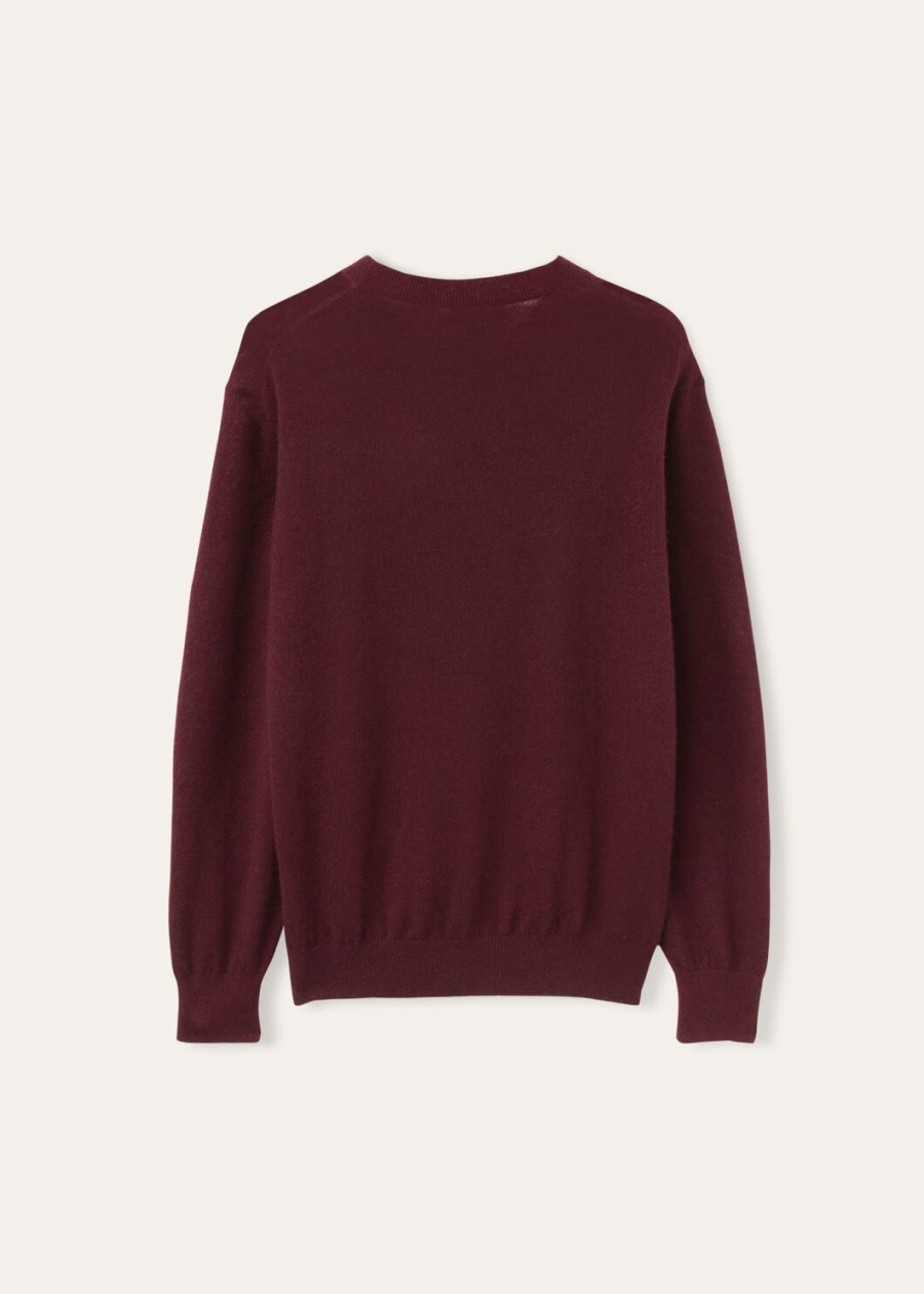 camino crewneck zijde kasjmier granaat elegantie