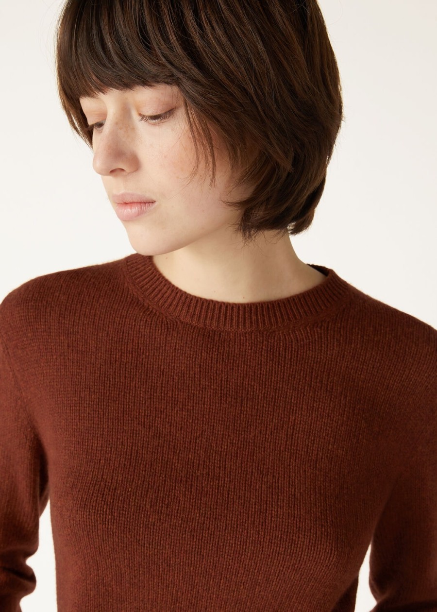 fobello crewneck baby cashmere donker esdoornblad melange