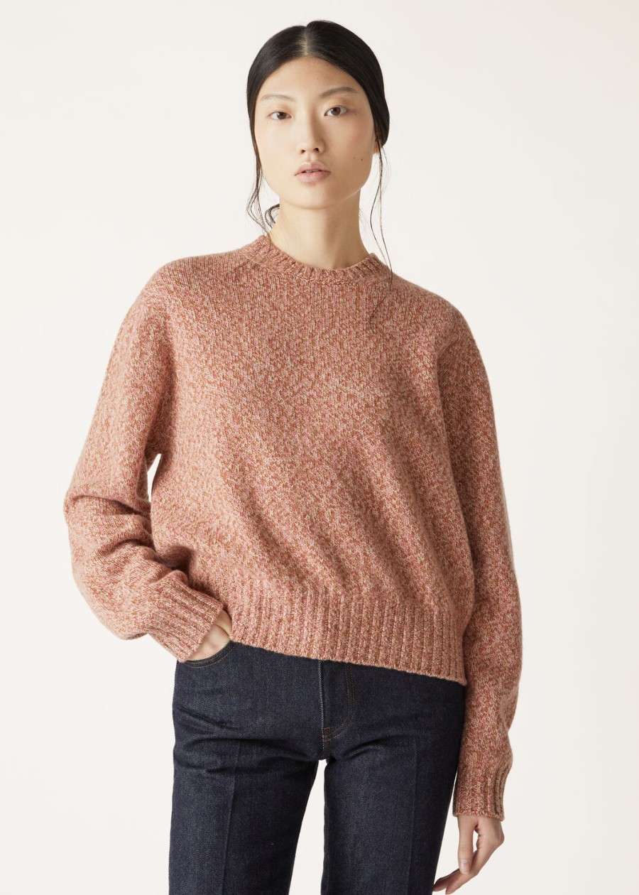 mastallone crewneck van zuivere scheerwol in de kleur krijtzandroze