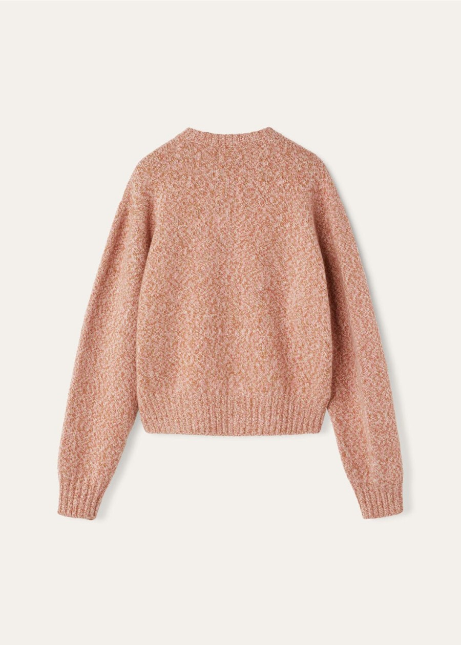 mastallone crewneck van zuivere scheerwol in de kleur krijtzandroze