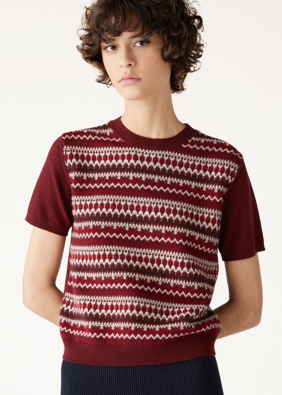 alpe pile crewneck kasjmier weathering steelcandy apple red
