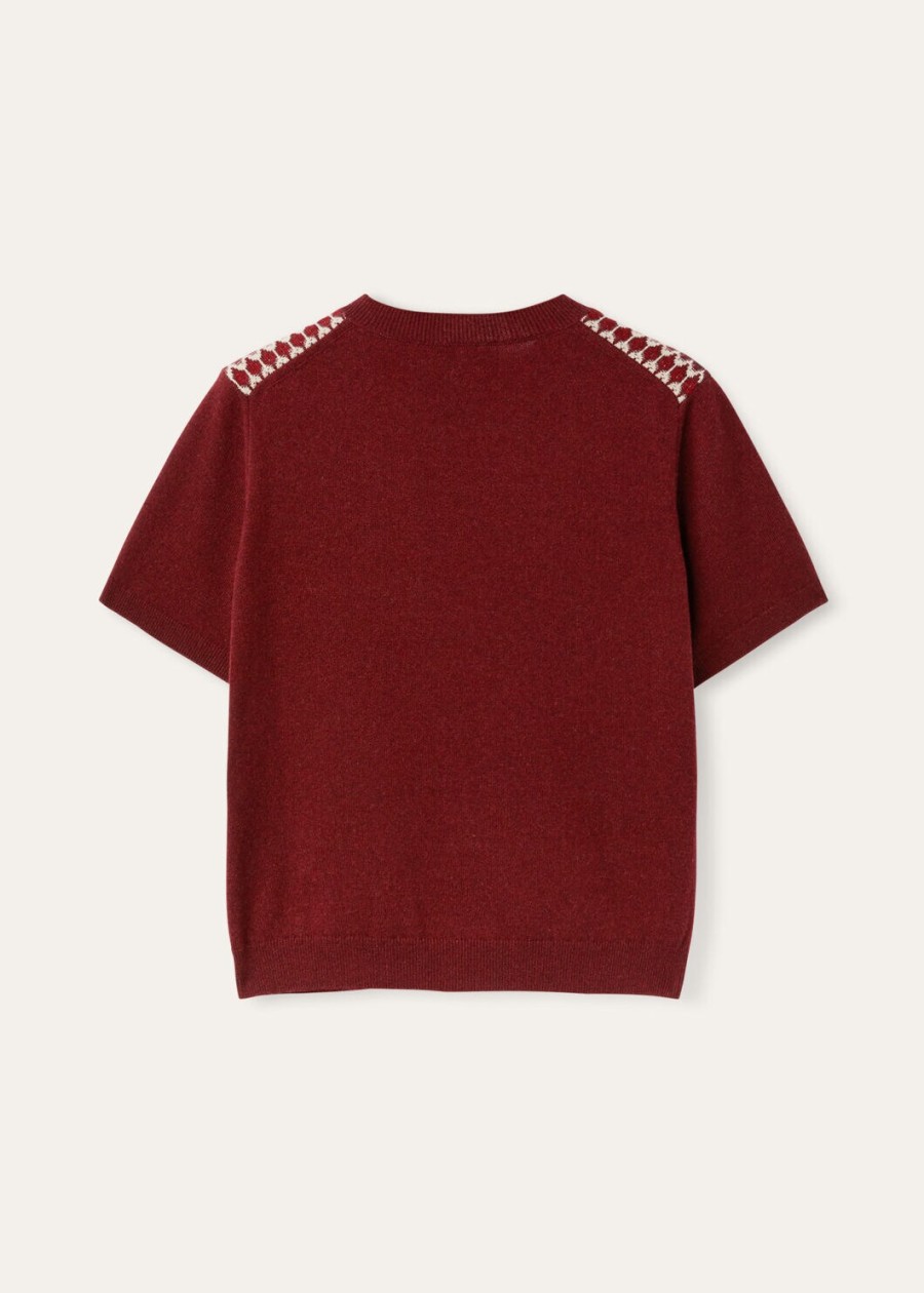 alpe pile crewneck kasjmier weathering steelcandy apple red