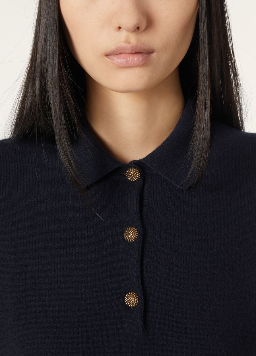 baby classic kasjmier poloshirt marineblauw