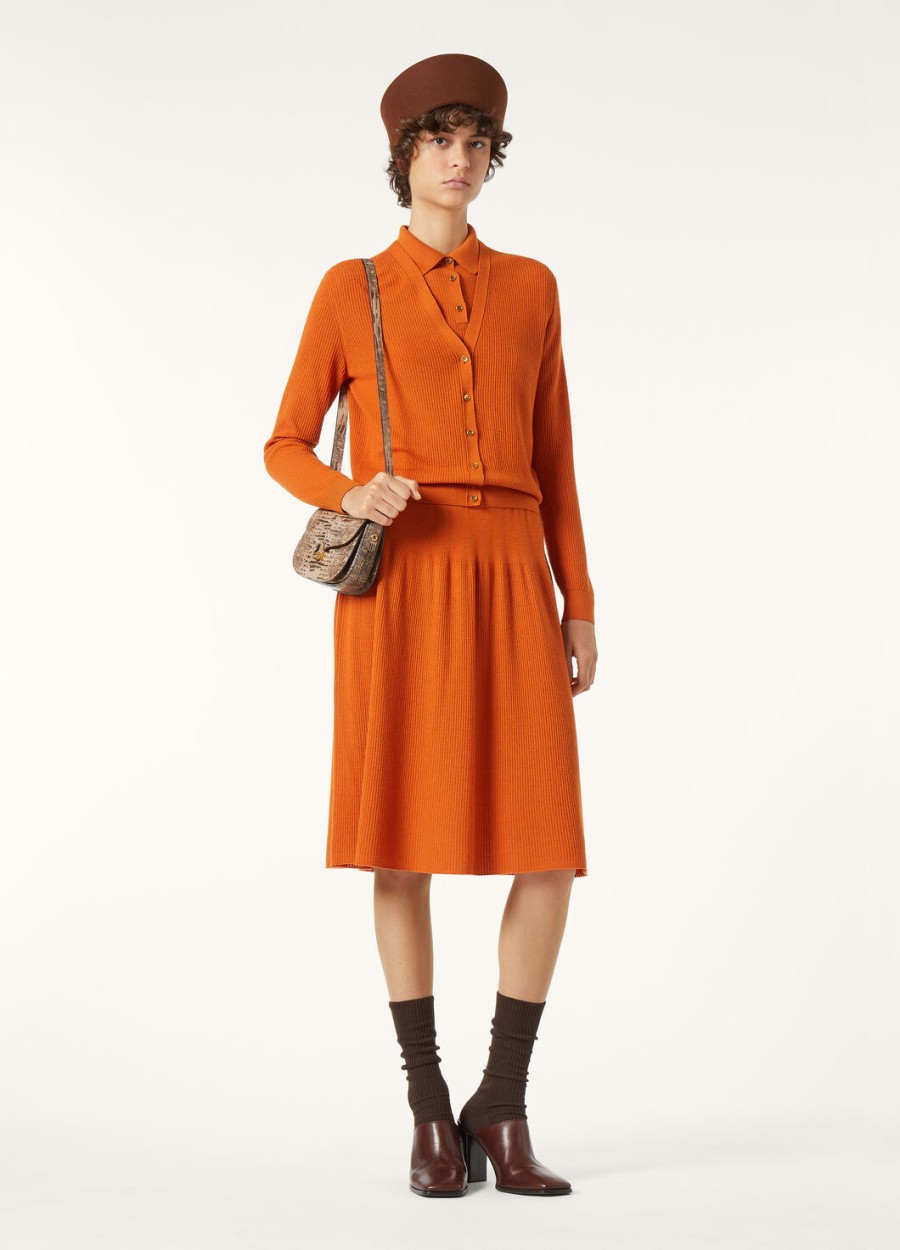 koninklijk licht oranje papaver cardigan
