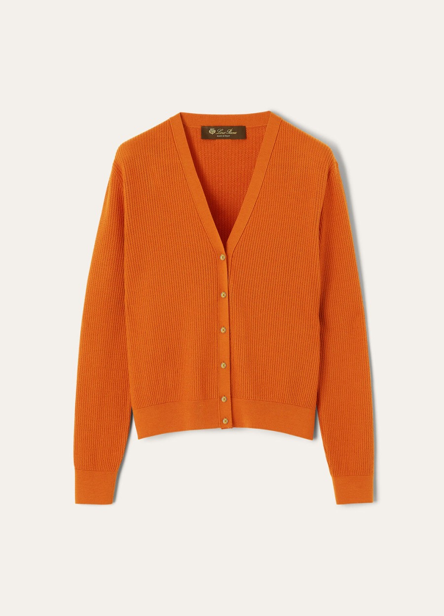 koninklijk licht oranje papaver cardigan
