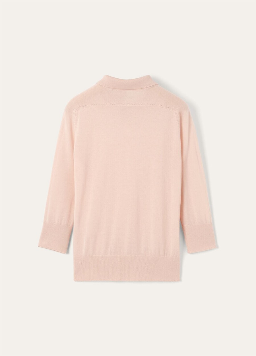 neo piuma kasjmier poloshirt in zachtroze