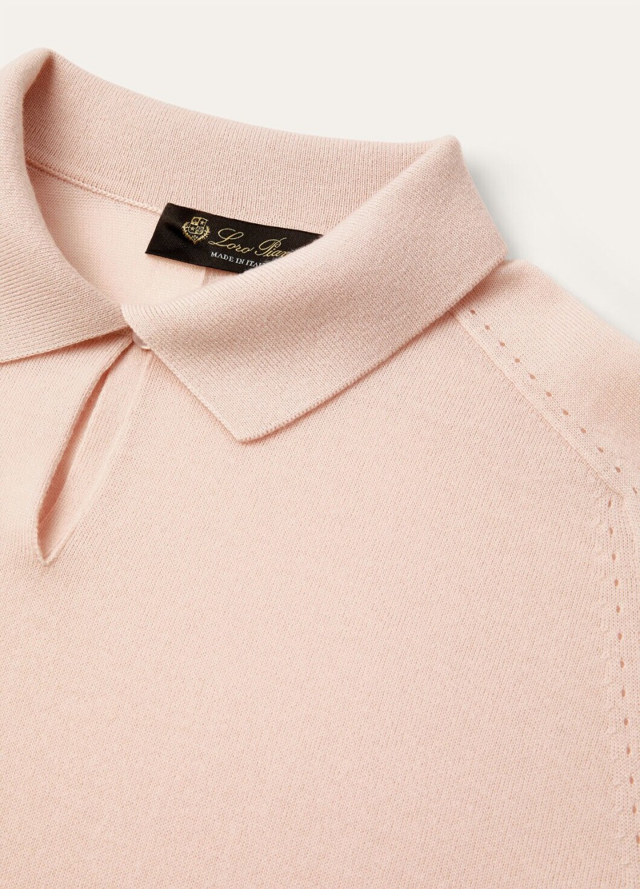 neo piuma kasjmier poloshirt in zachtroze