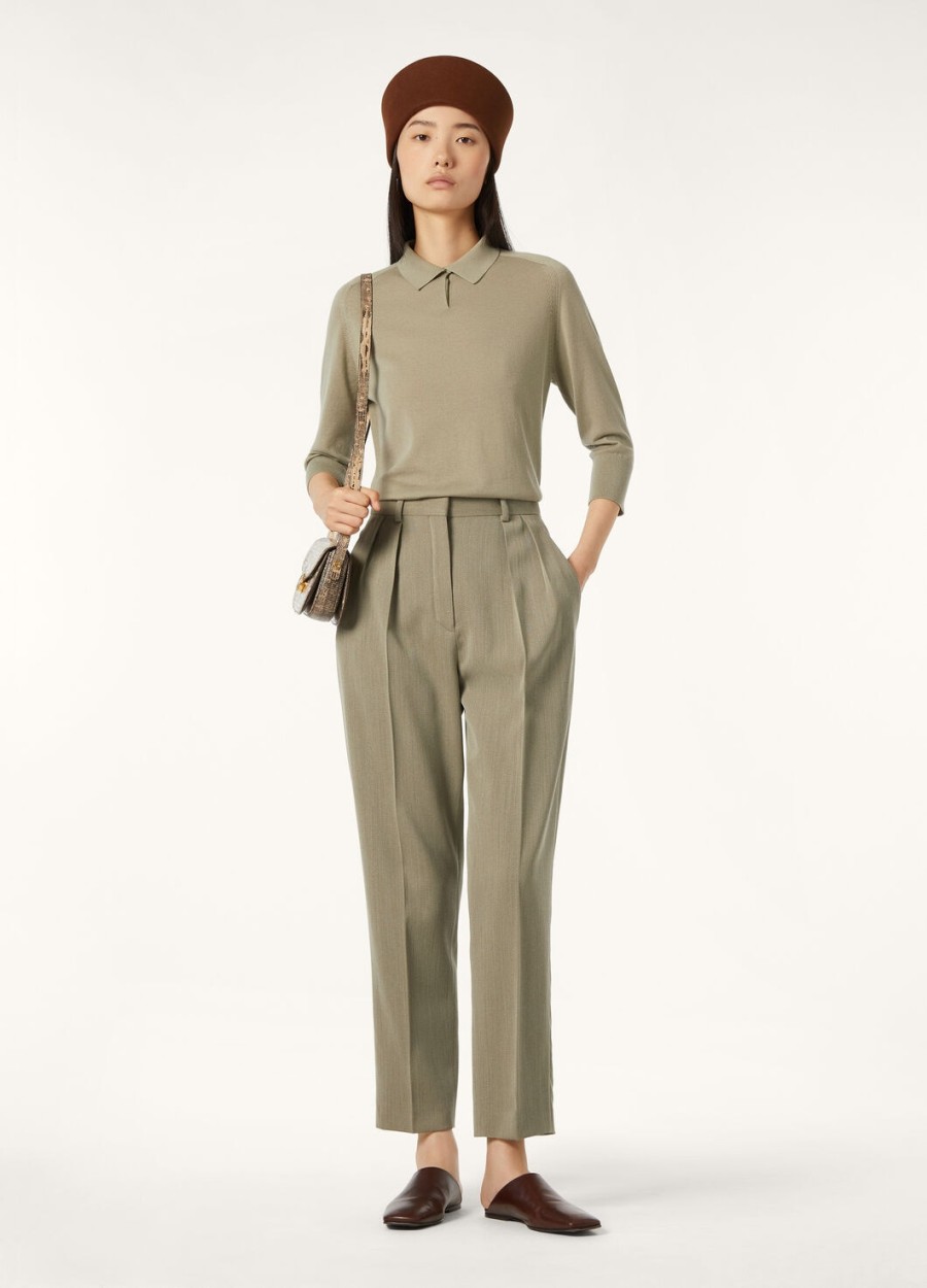 neo piuma cashmere dried taragon polo shirt