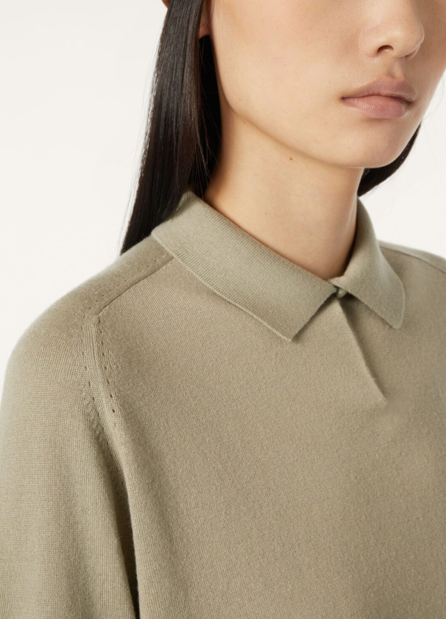 neo piuma cashmere dried taragon polo shirt