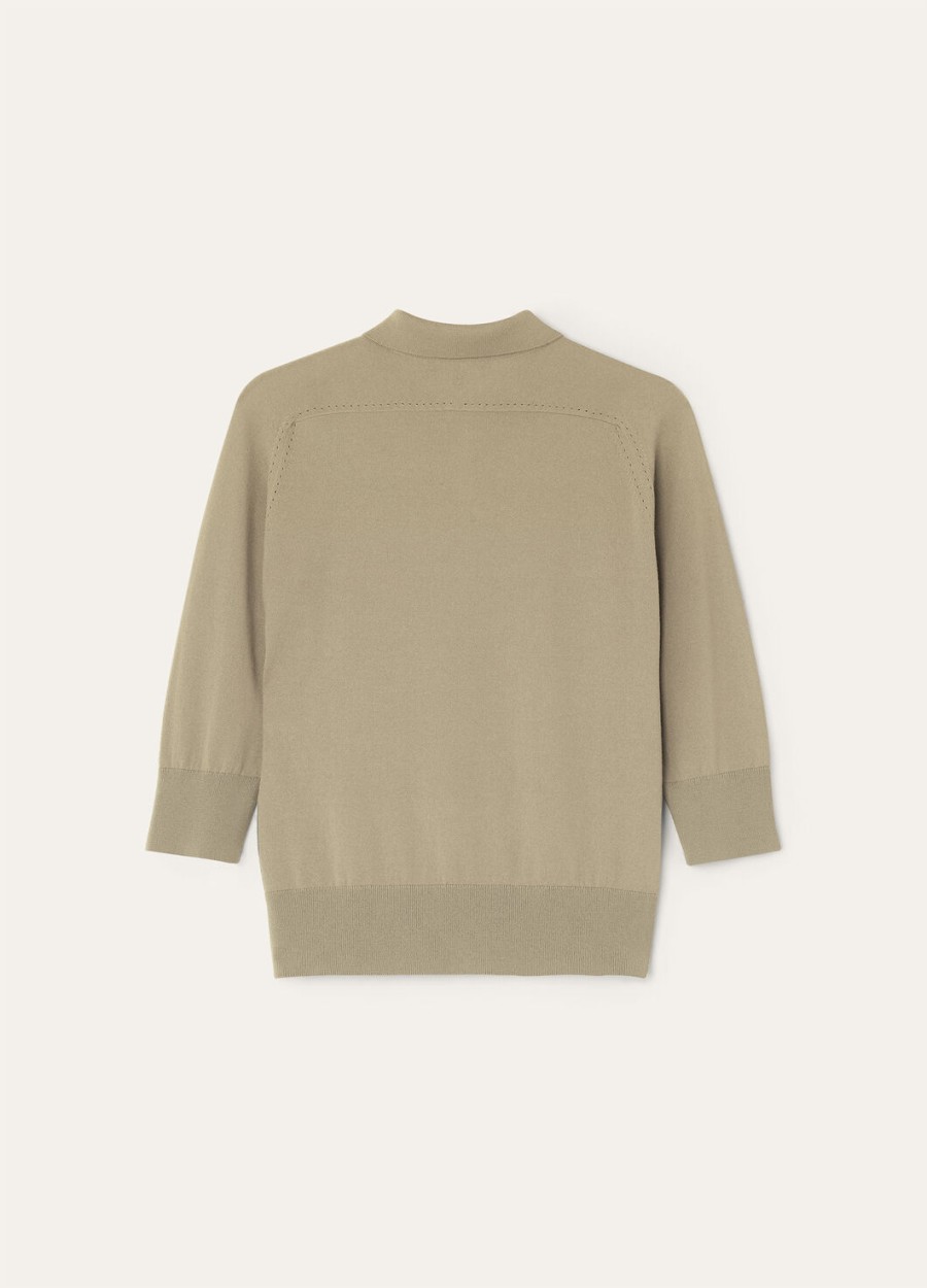 neo piuma cashmere dried taragon polo shirt