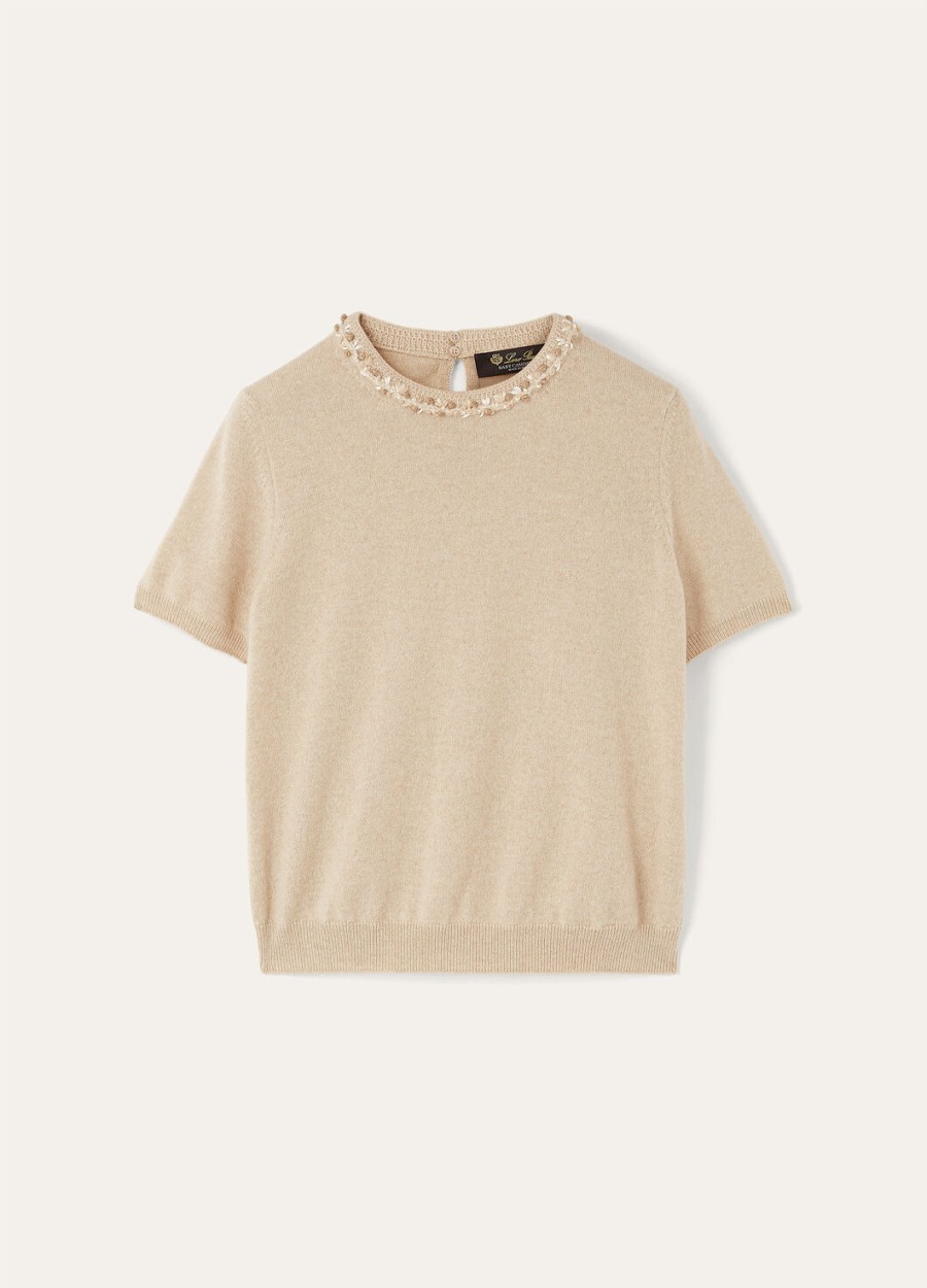 klassiek baby kasjmier t-shirt naturel gemêleerd