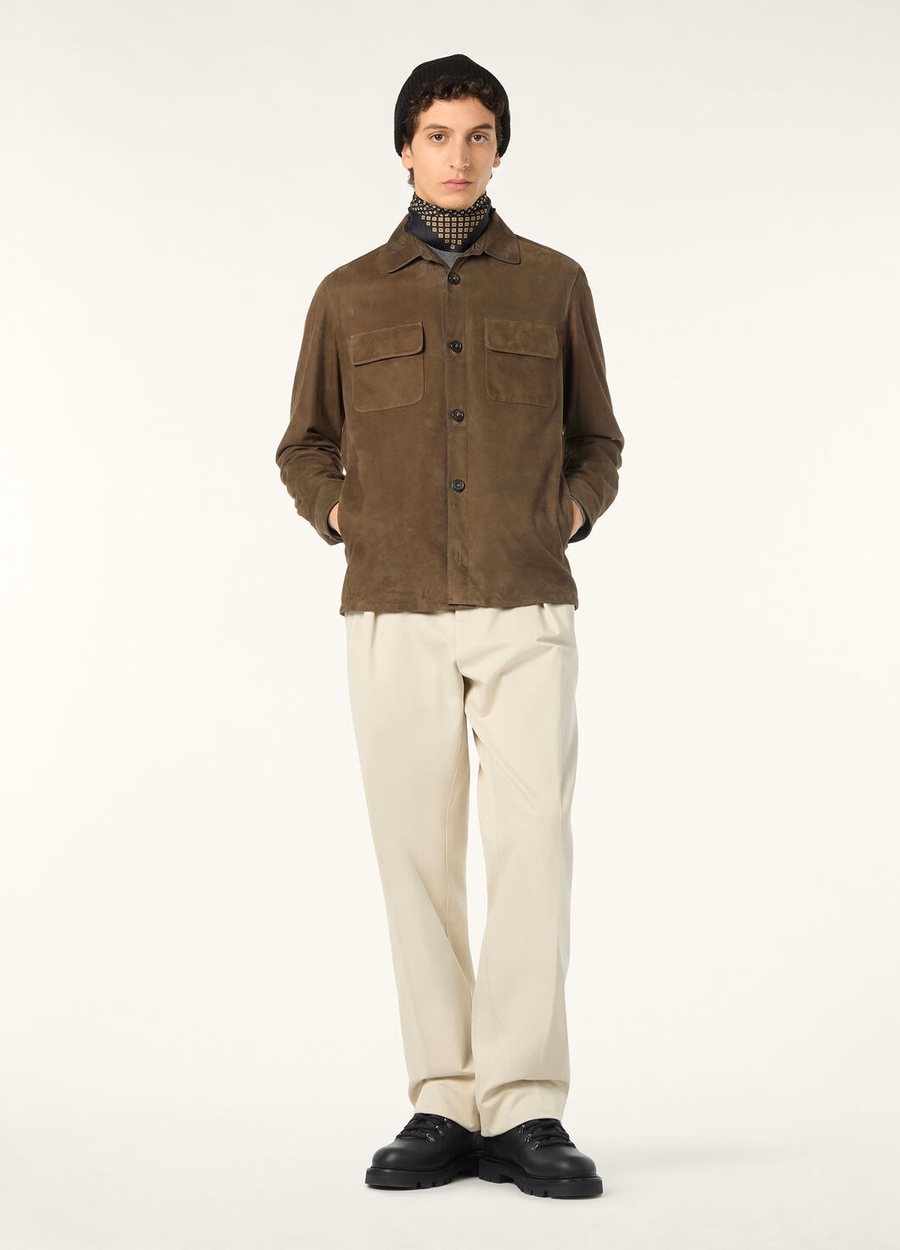 Loro Piana Kidskin Overshirt in Antracietgroen