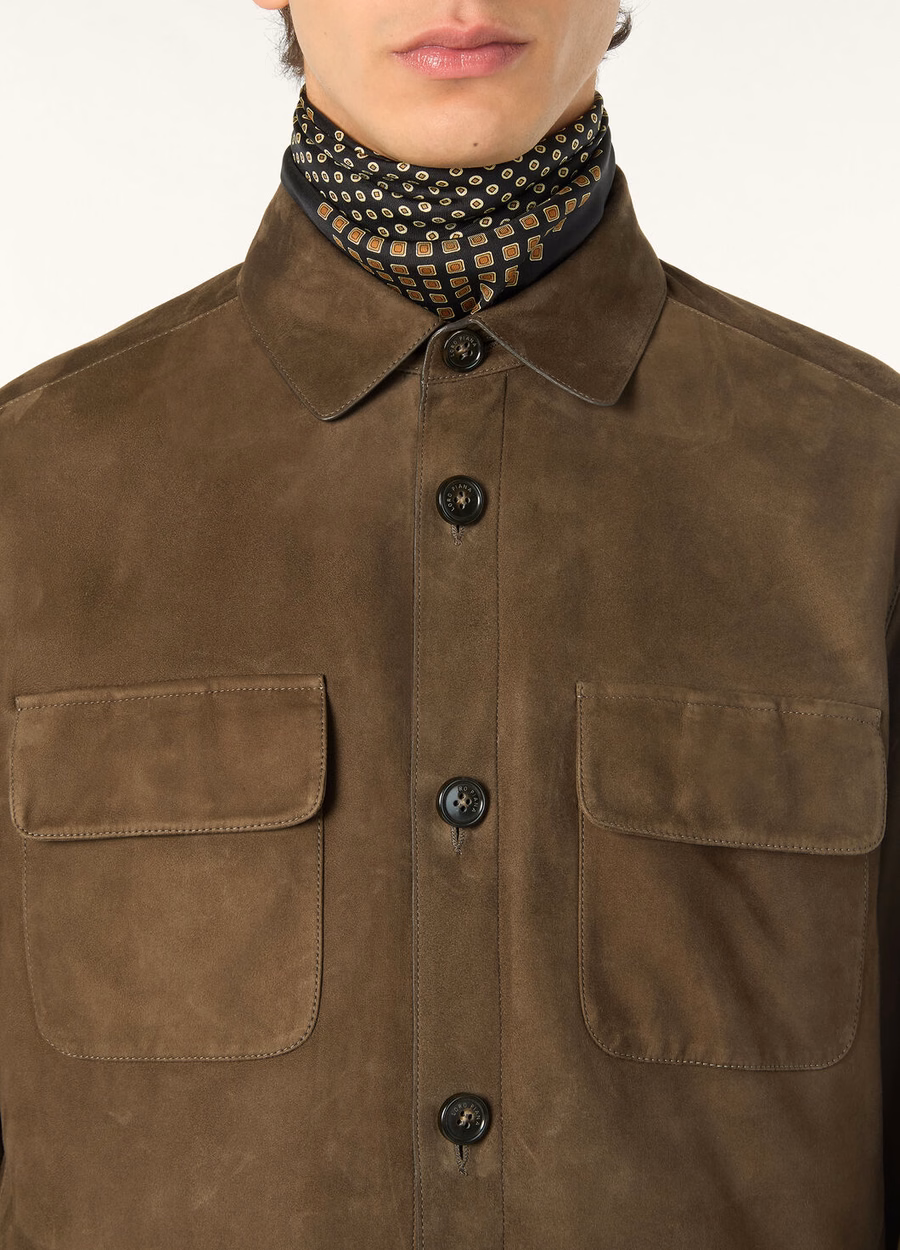 Loro Piana Kidskin Overshirt in Antracietgroen