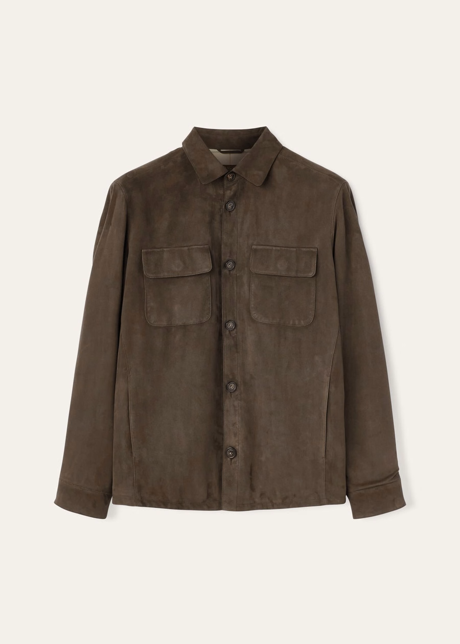 Loro Piana Kidskin Overshirt in Antracietgroen