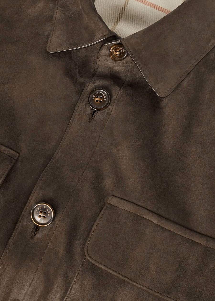 Loro Piana Kidskin Overshirt in Antracietgroen